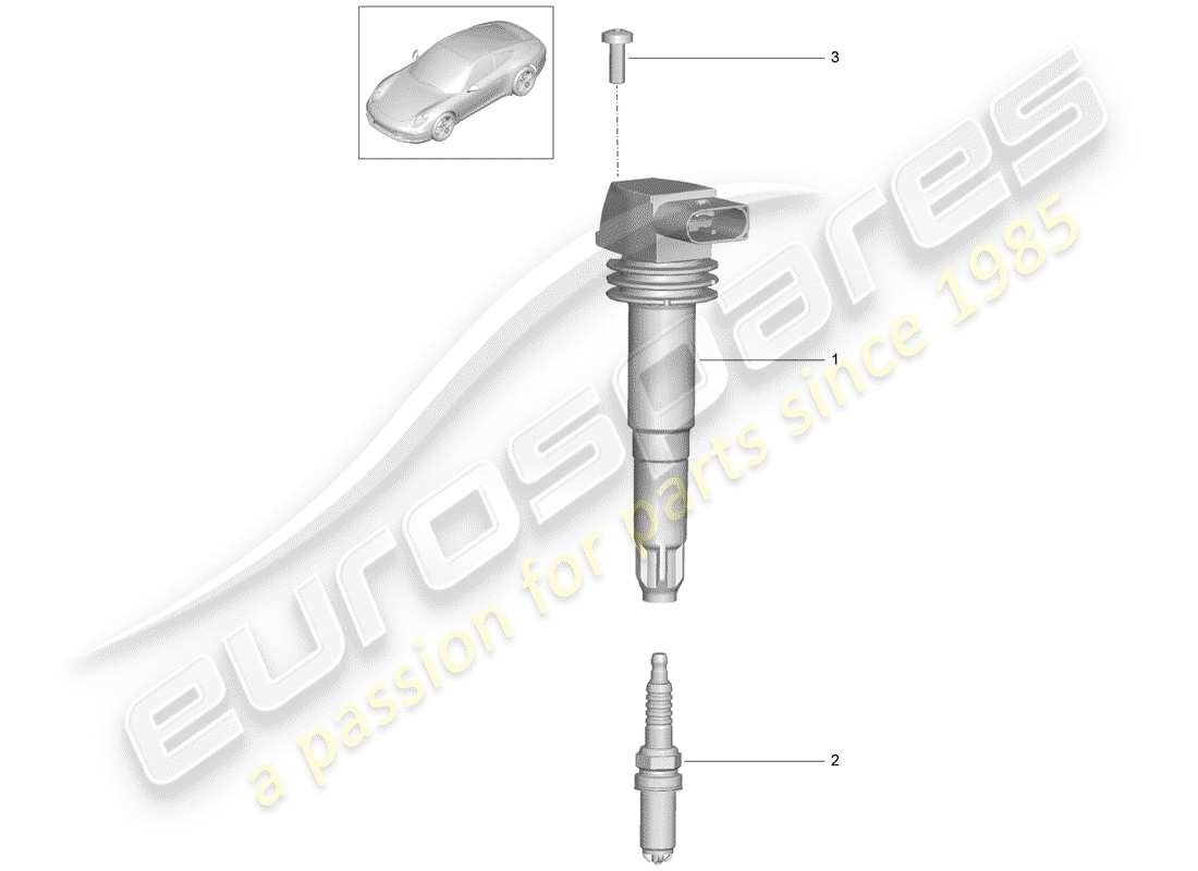 porsche 2014 (991-1) ignition system part diagram