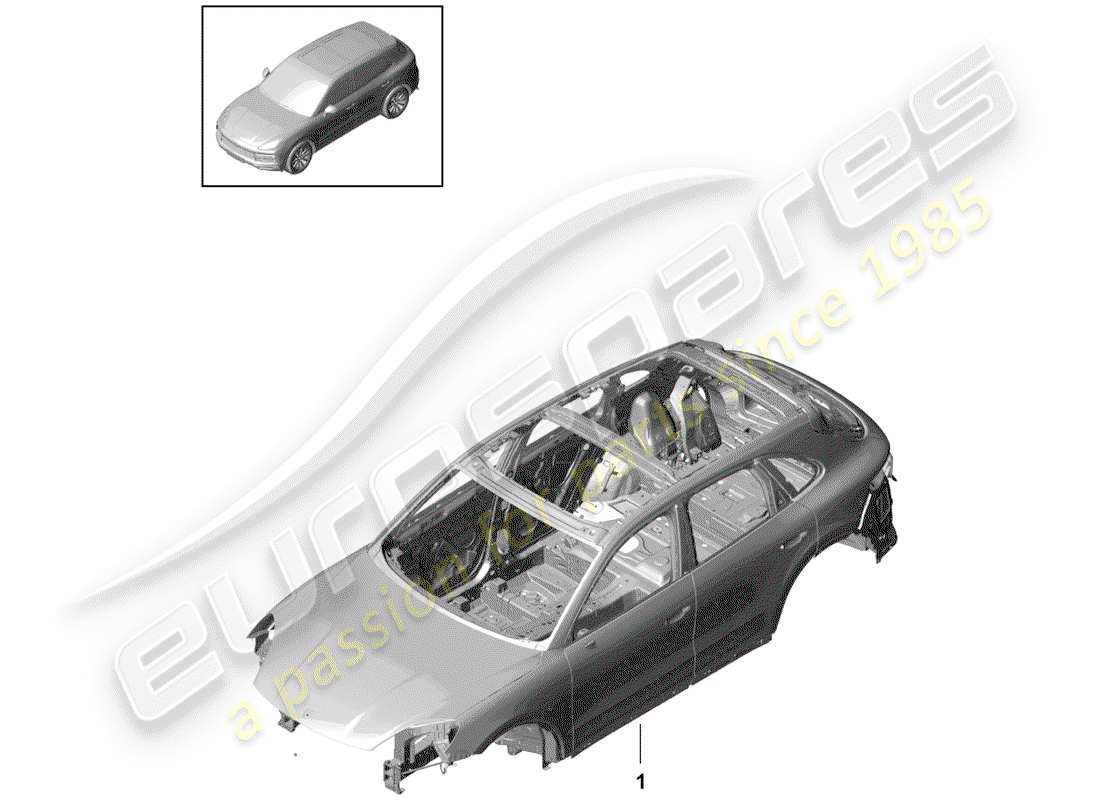 porsche 2020 (cayenne e3 9ya/9yb) car body part diagram