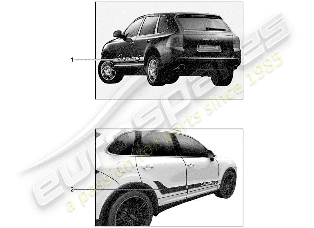 porsche tequipment cayenne (2012) trim foil part diagram