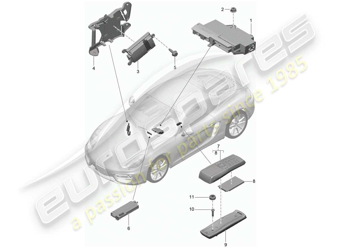 porsche 2016 (981 cayman) amplifier part diagram