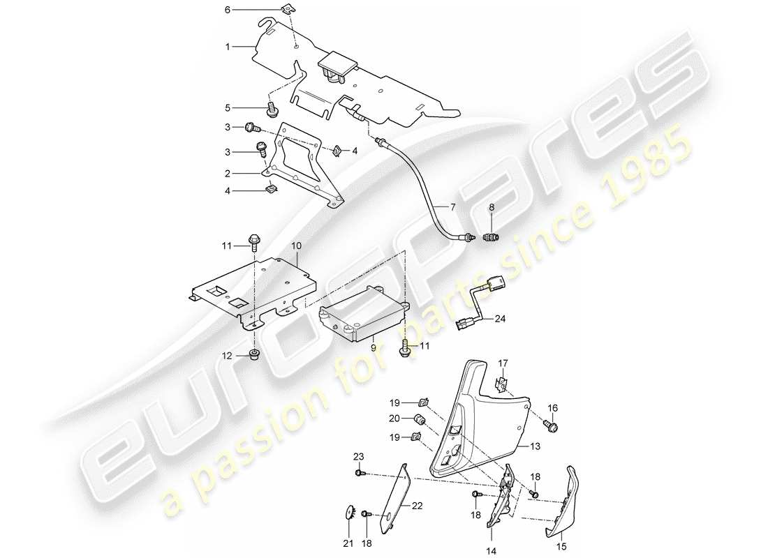 porsche 2007 (997-1 gt3) telephone part diagram