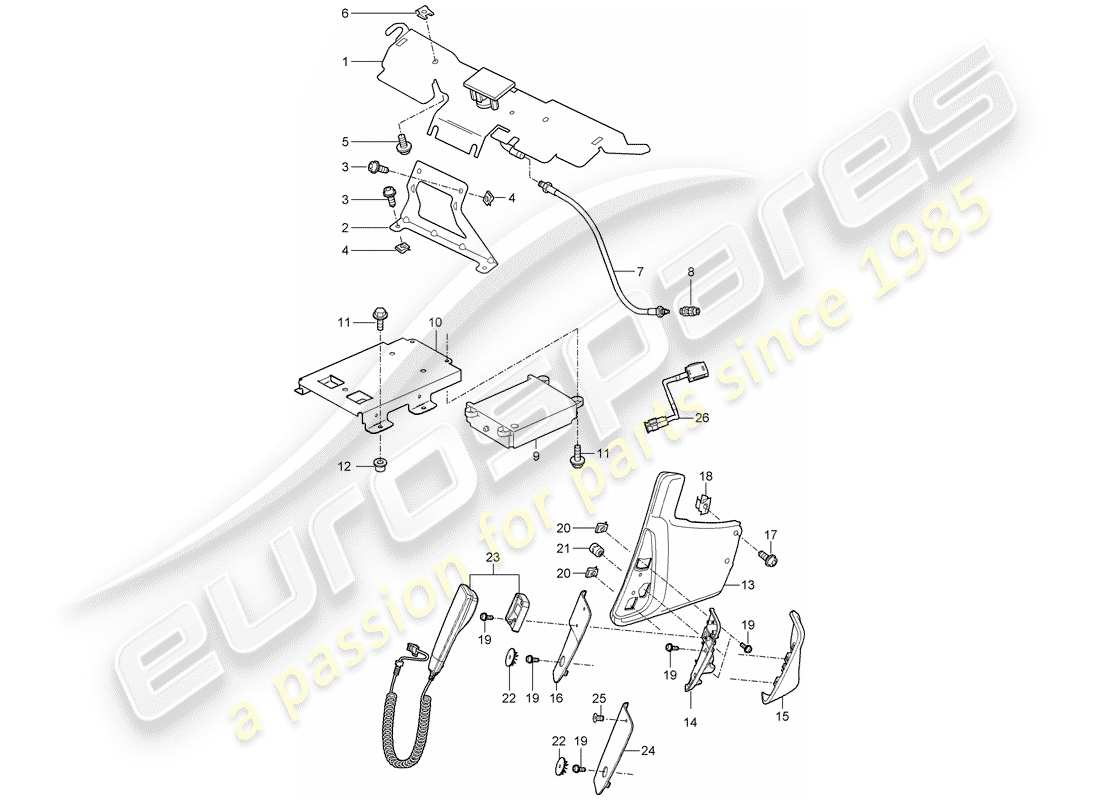 porsche 2009 997-2 turbo / gt2 telephone part diagram