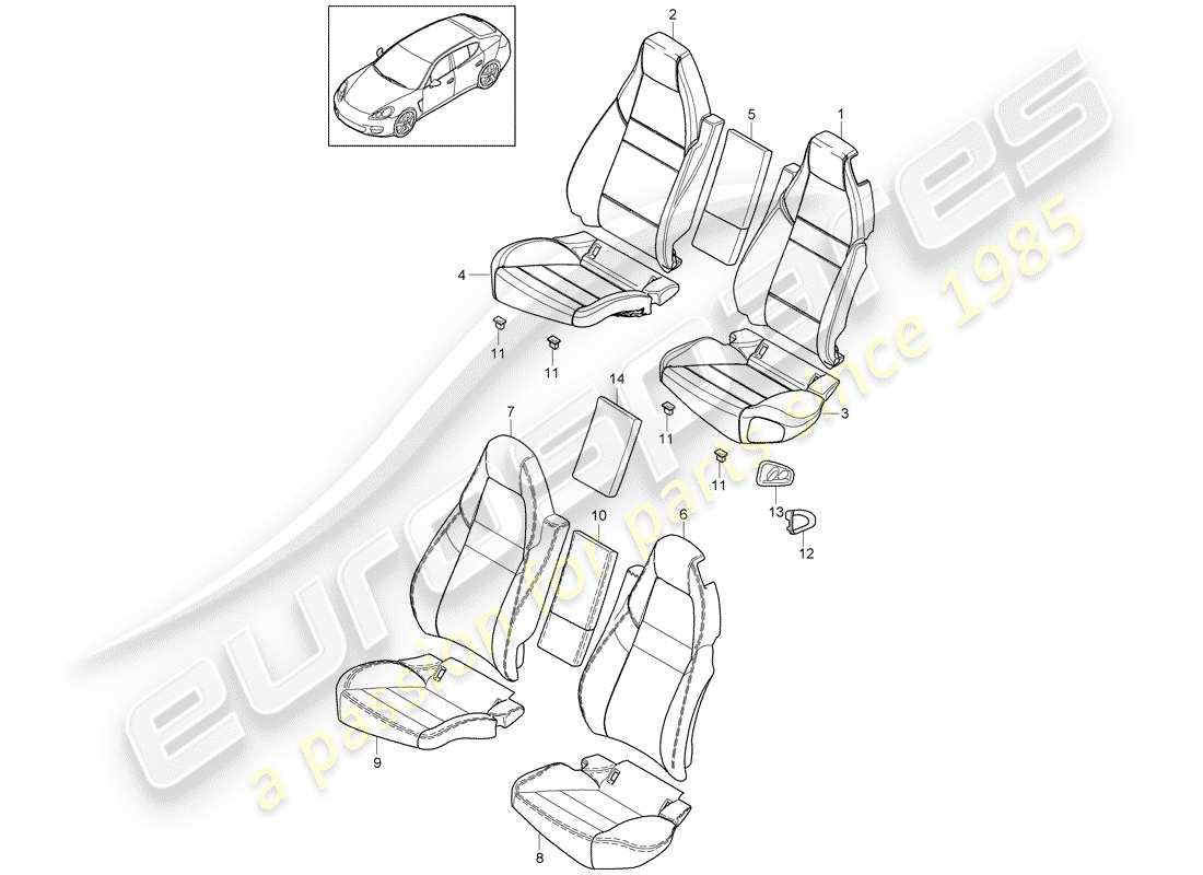 porsche panamera 970 (2012) cover part diagram