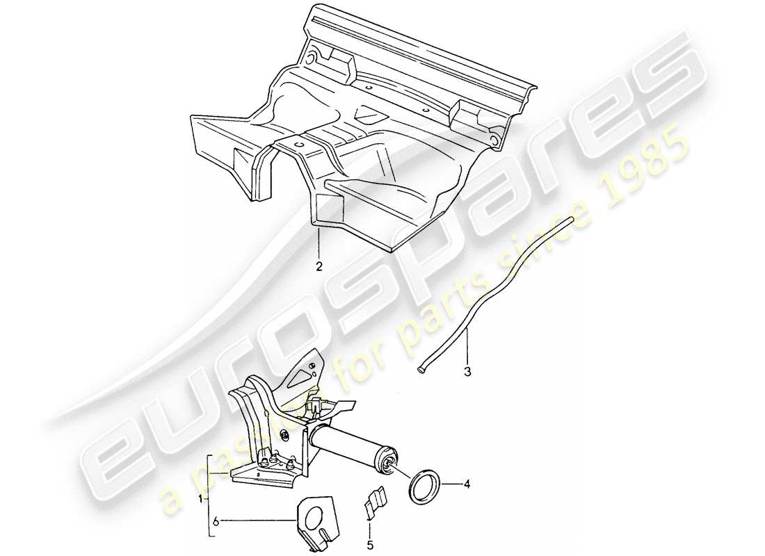 porsche 1990 (964) rear axle cross tube part diagram