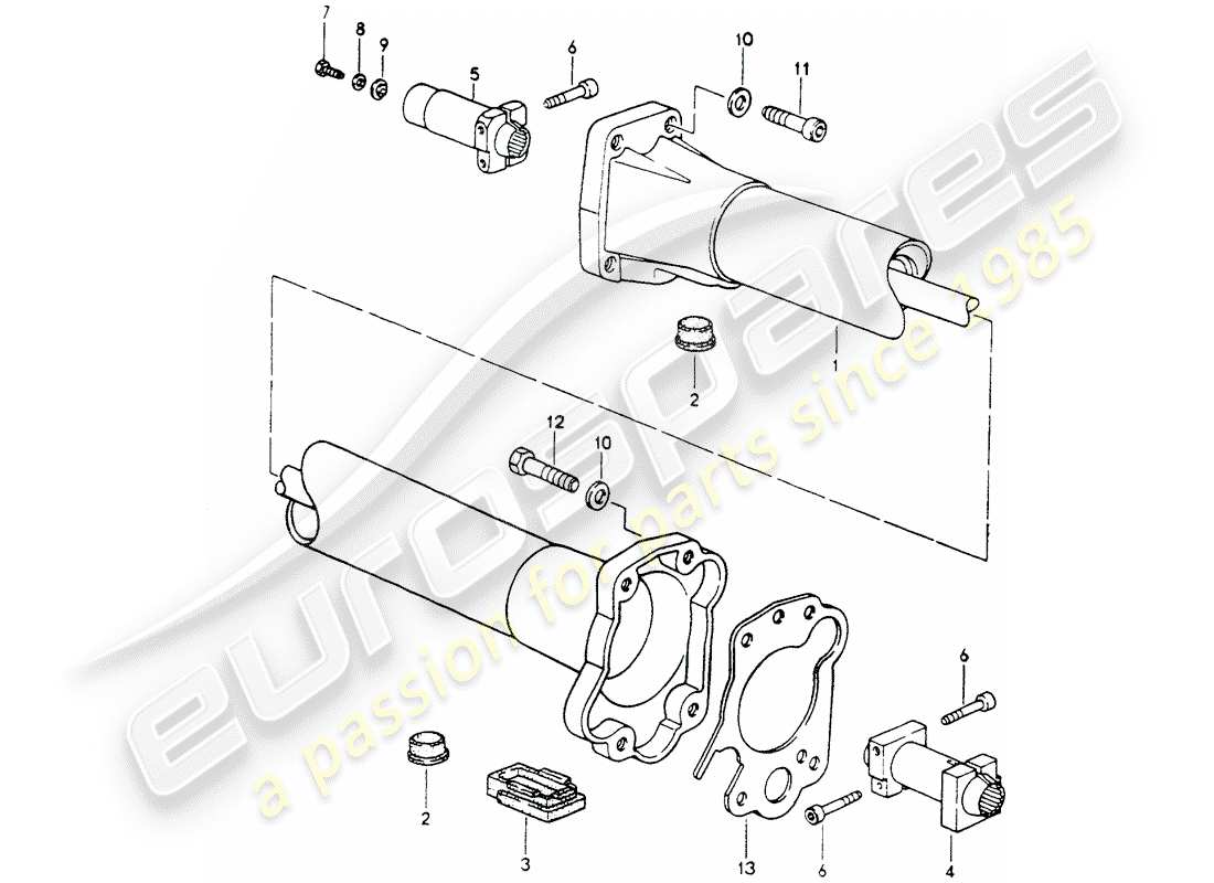 porsche 1990 (964) central tube part diagram