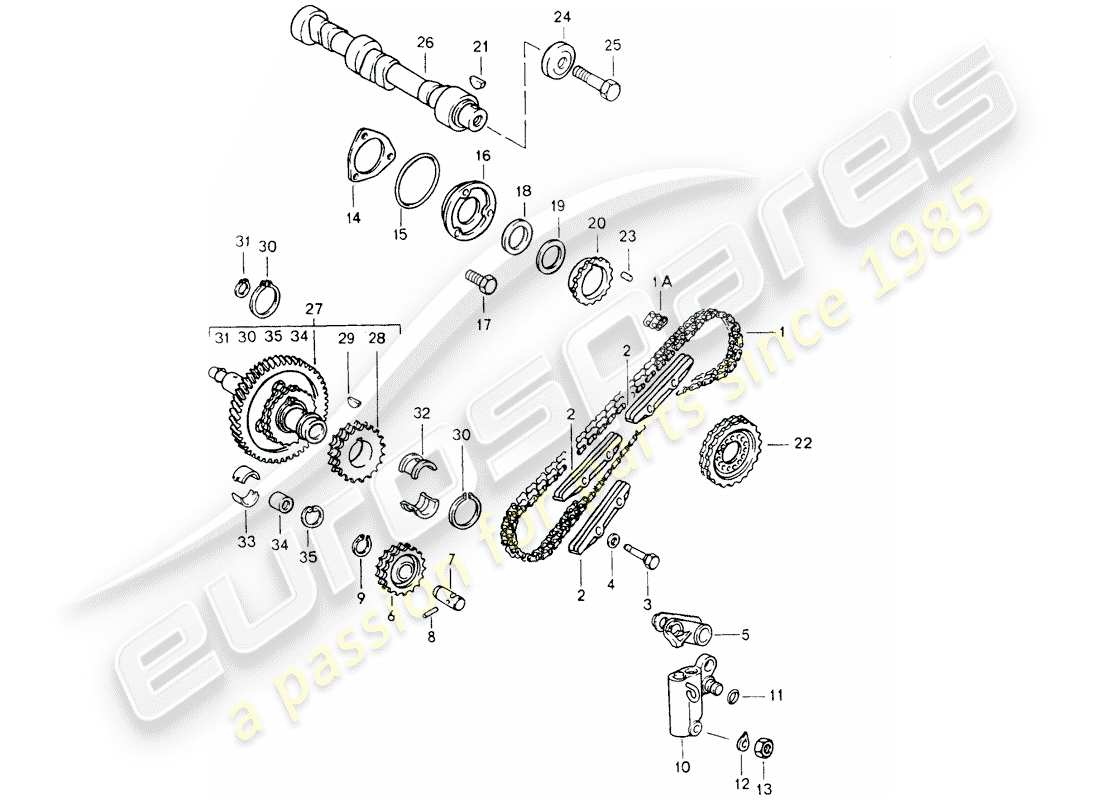 porsche 1990 (964) valve control part diagram