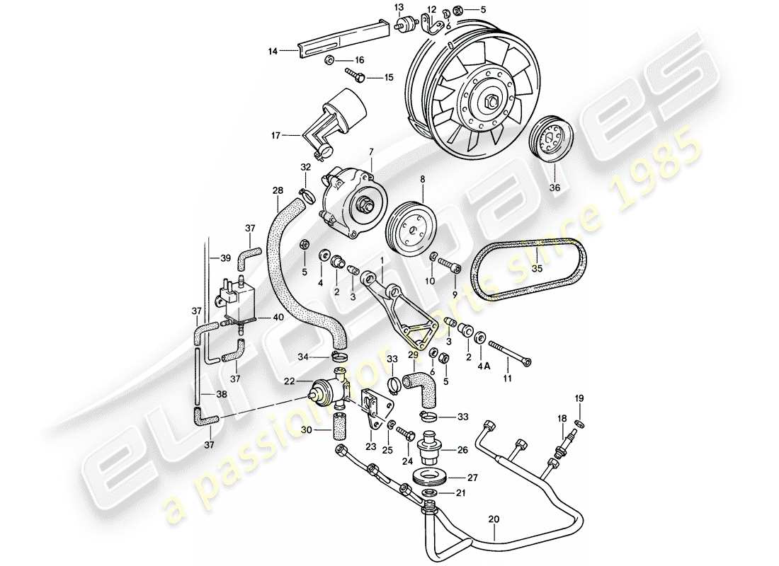 porsche 911 (1989) air injection part diagram
