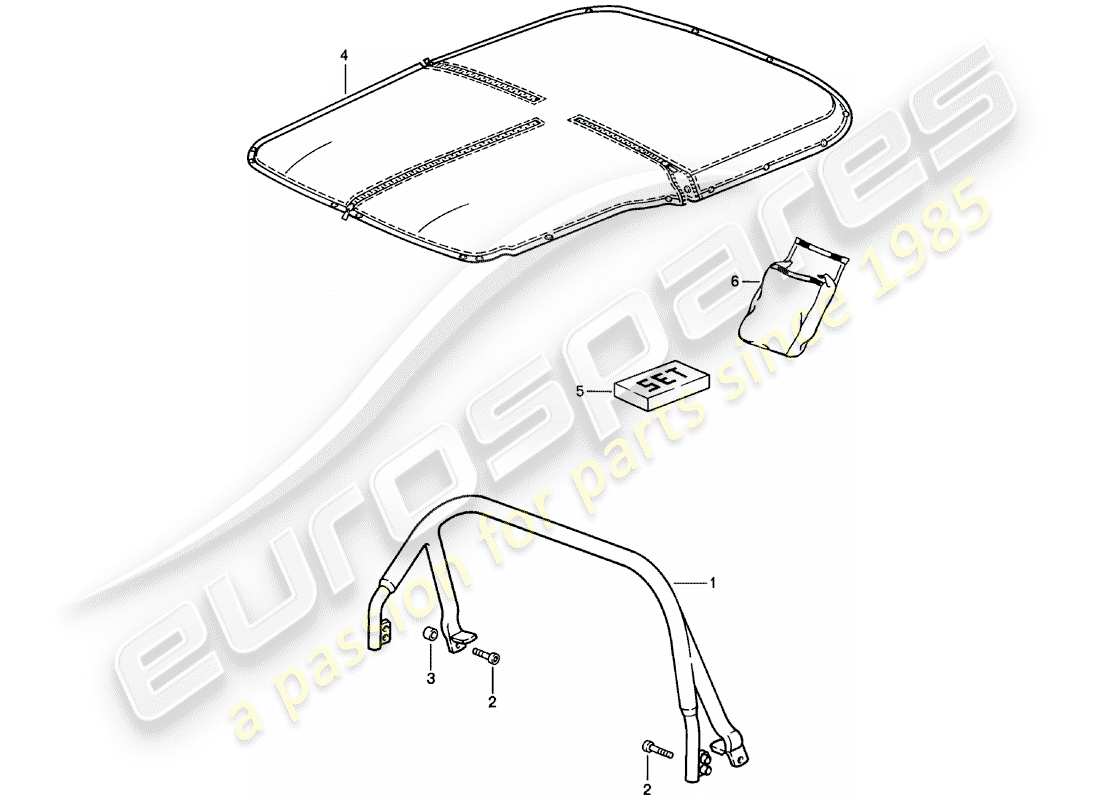 porsche 1978 (911) cover clip - tonneau cover part diagram