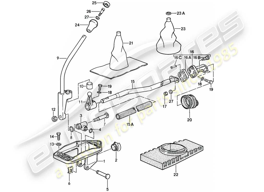 porsche 1989 (911) transmission control part diagram