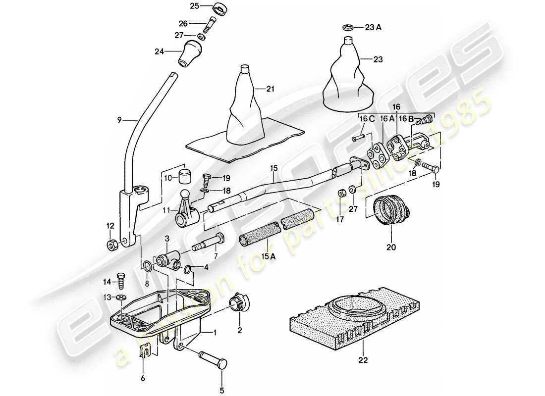 porsche 911 (1989) transmission control part diagram