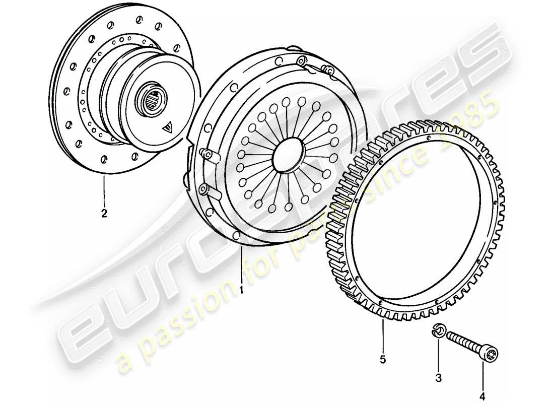 porsche 911 (1989) clutch part diagram