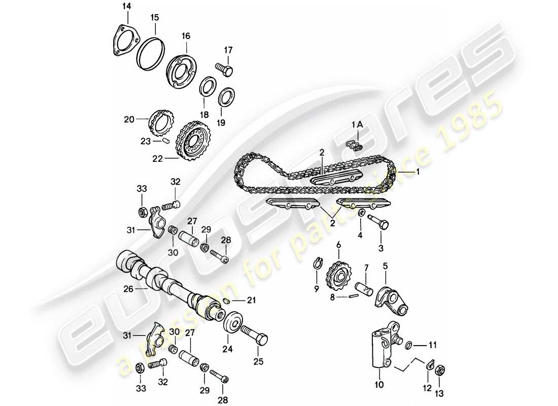 porsche 1989 (911) valve control part diagram