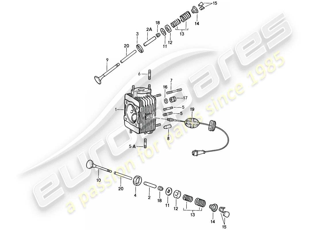 porsche 911 (1989) cylinder head - repair set for maintenance - see illustration: part diagram