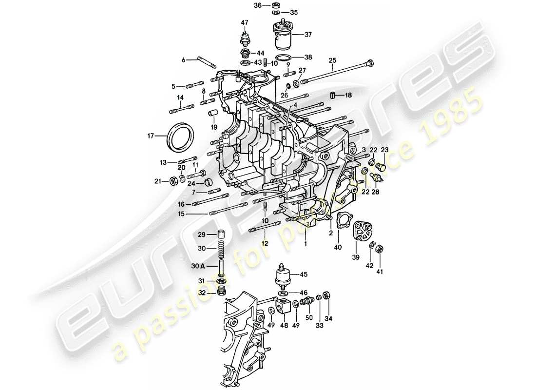 porsche 1981 (911) crankcase part diagram