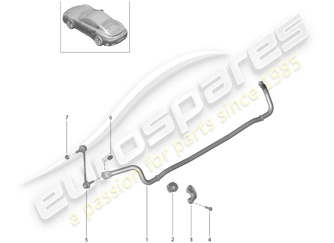 porsche 991 turbo (2016) stabilizer part diagram