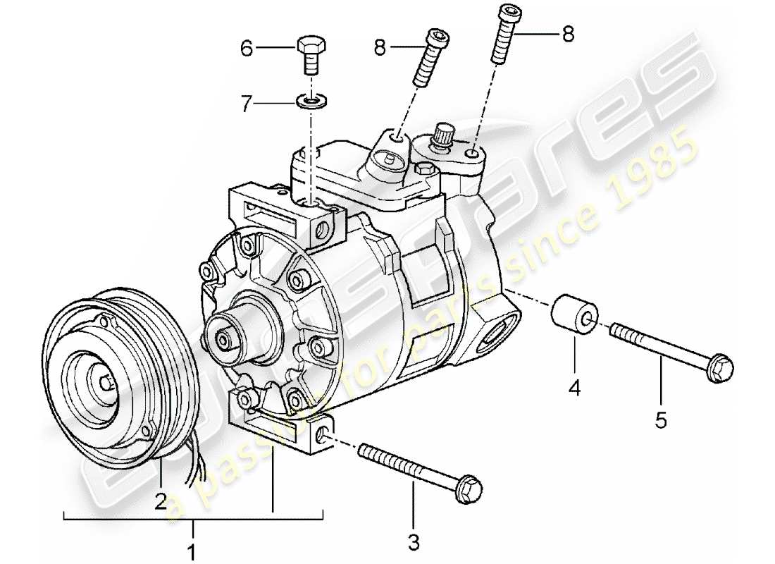 porsche boxster 986 (2002) compressor parts diagram