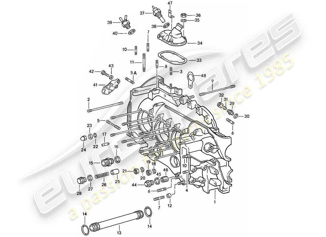 porsche 911 (1989) crankcase - repair set for maintenance - see illustration: part diagram