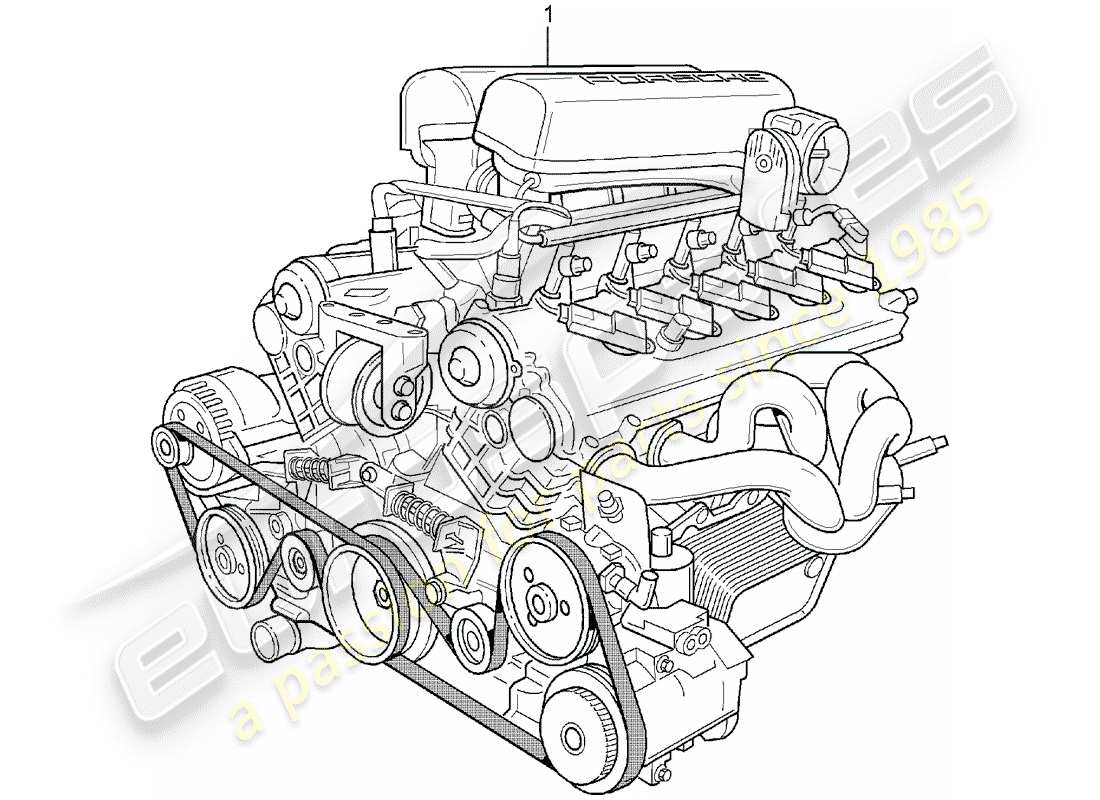 porsche 2004 (carrera gt) replacement engine - not ready for installation part diagram