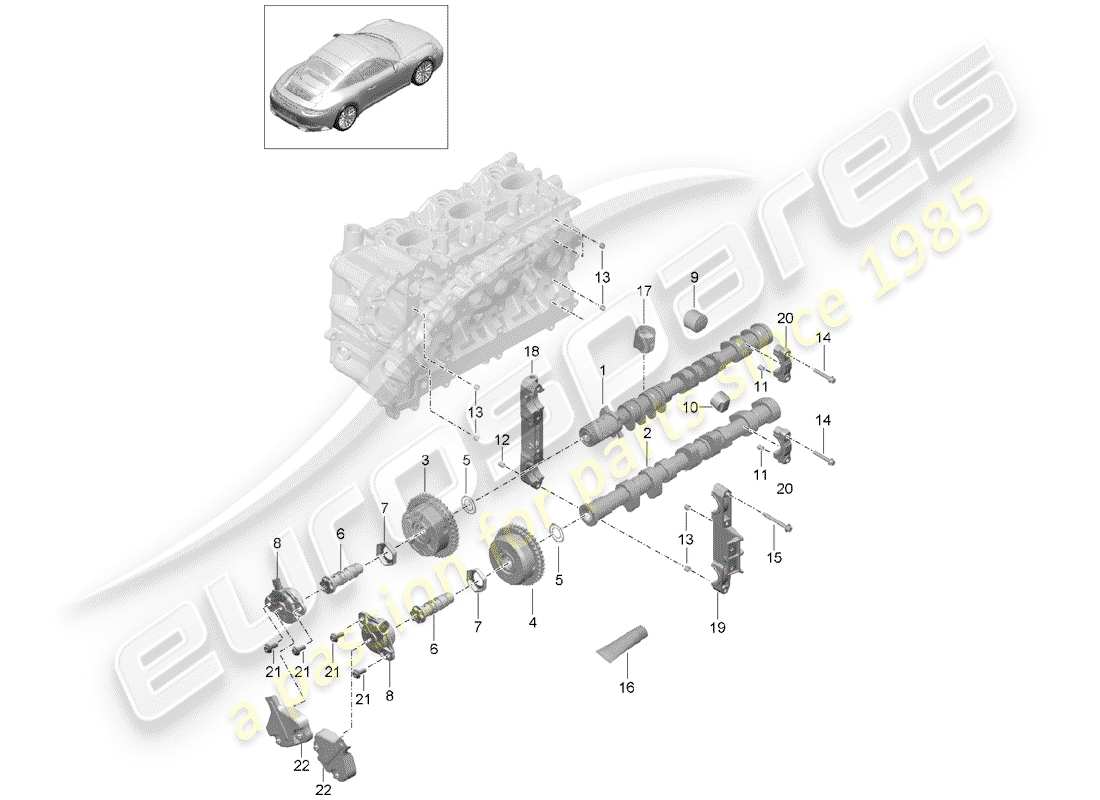 porsche 2017 (991-2) camshaft part diagram
