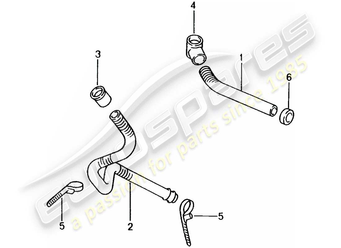 porsche 2004 (996) water drain pipe - fasteners - sound absorber - heater - air distribution housing part diagram