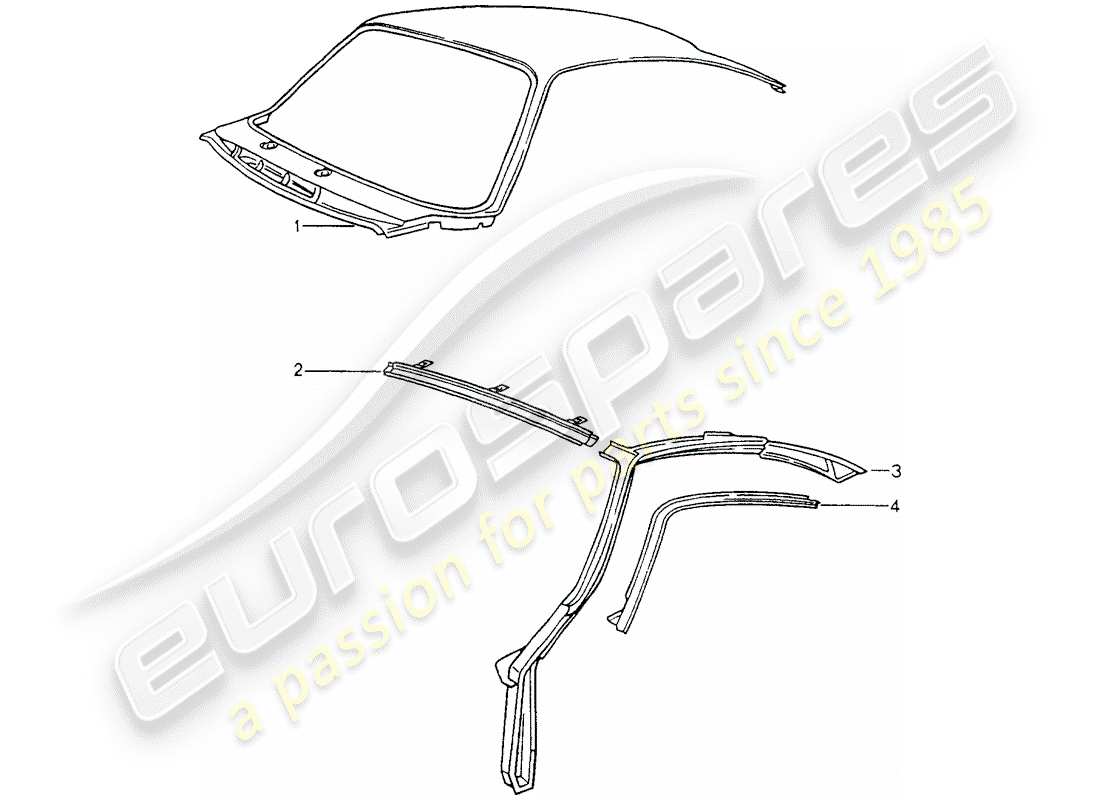 porsche 1990 (964) exterior panelling part diagram