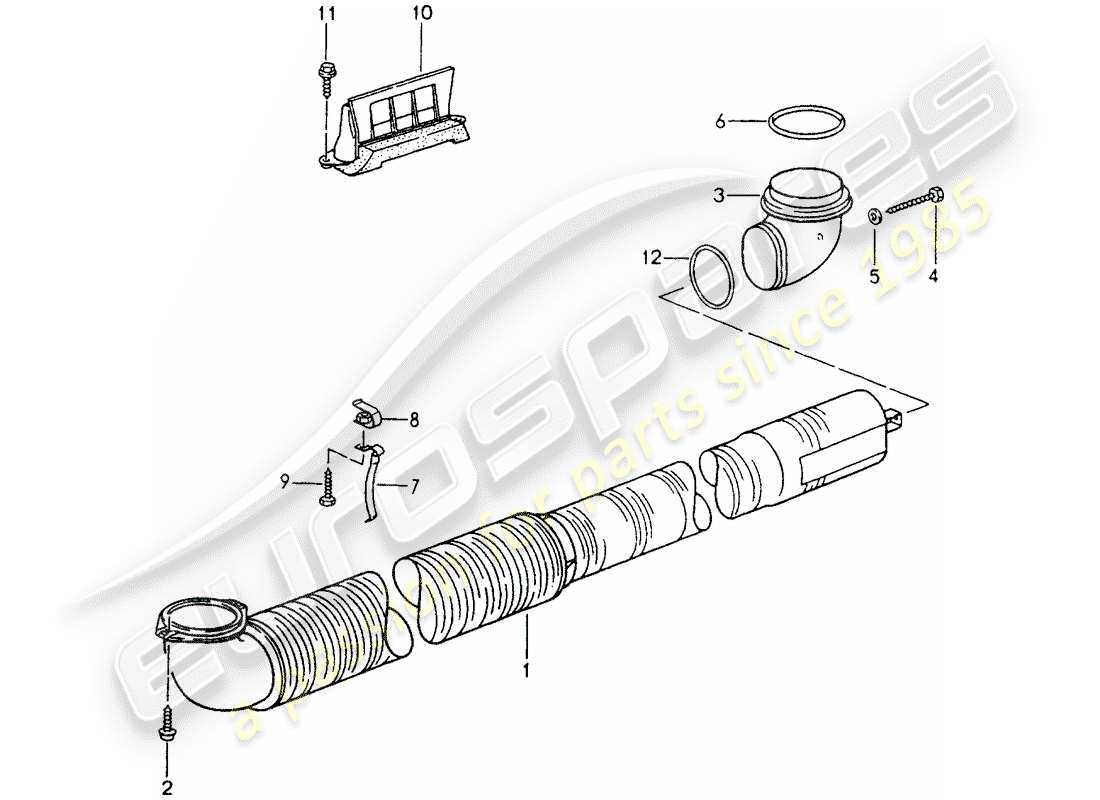 porsche 1990 (964) ventilation - heating system 2 part diagram