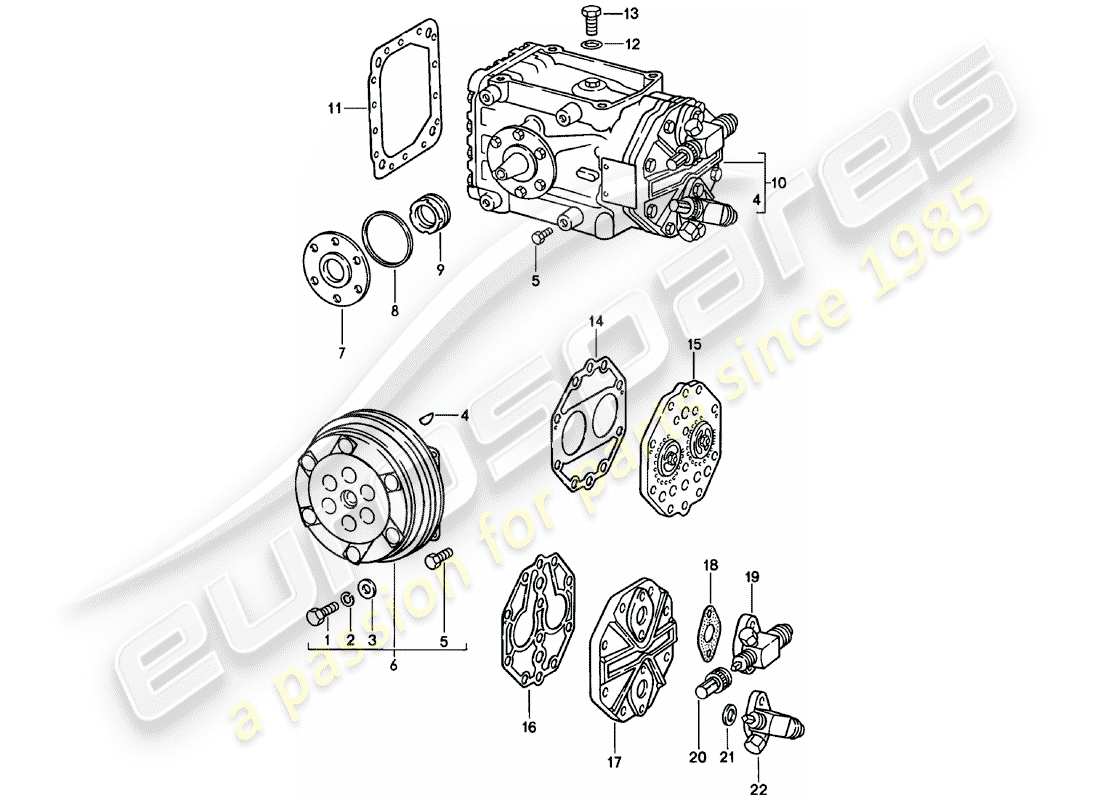porsche 1979 (911) compressor parts diagram