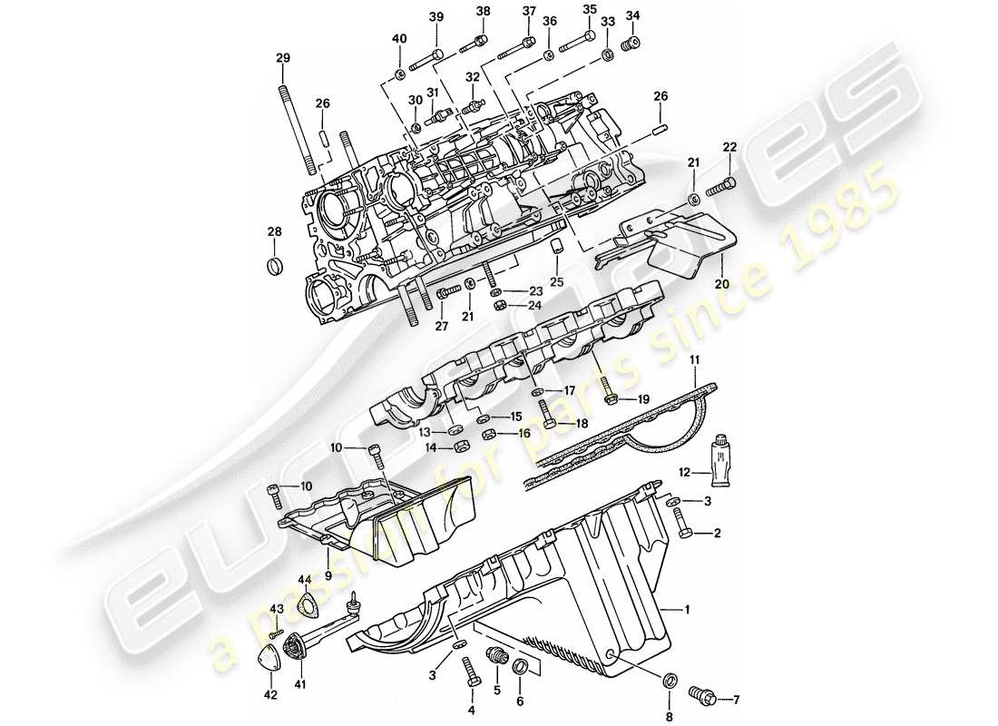 porsche 1988 (944) crankcase - fasteners - d - mj 1987>> part diagram