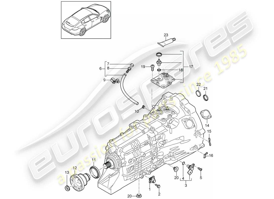 porsche 2011 (panamera 970) replacement transmission part diagram