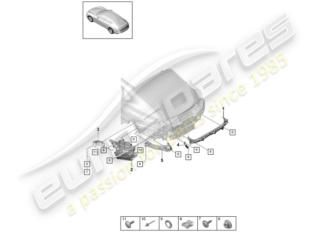 porsche 2019 (panamera 971-1) fasteners part diagram