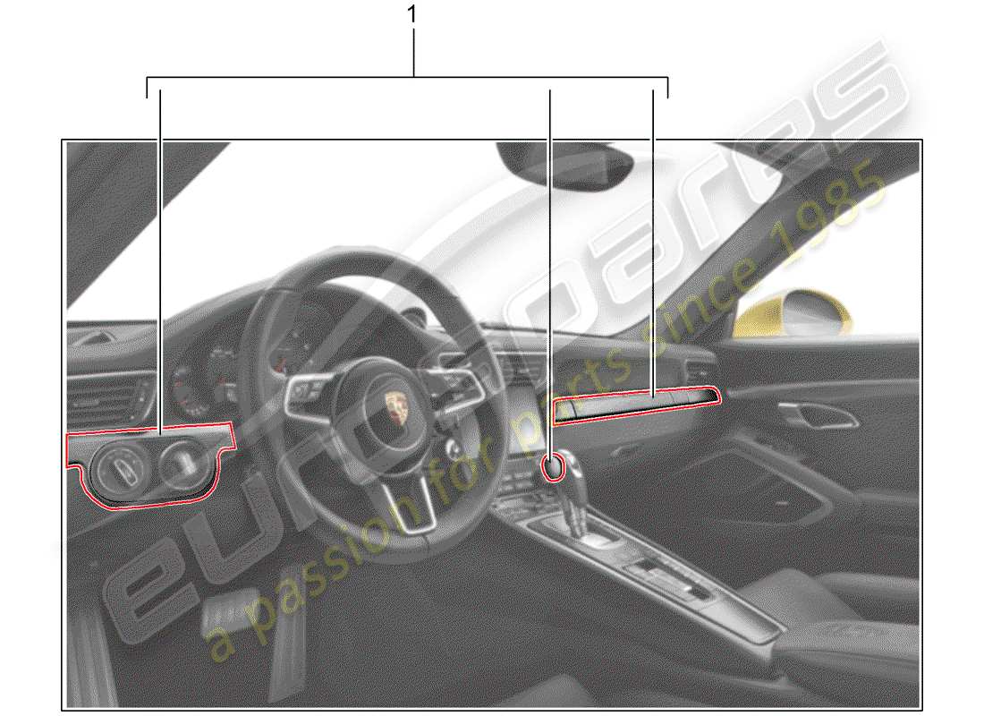 porsche 2012 (tequipment 98x/99x) installation kit part diagram