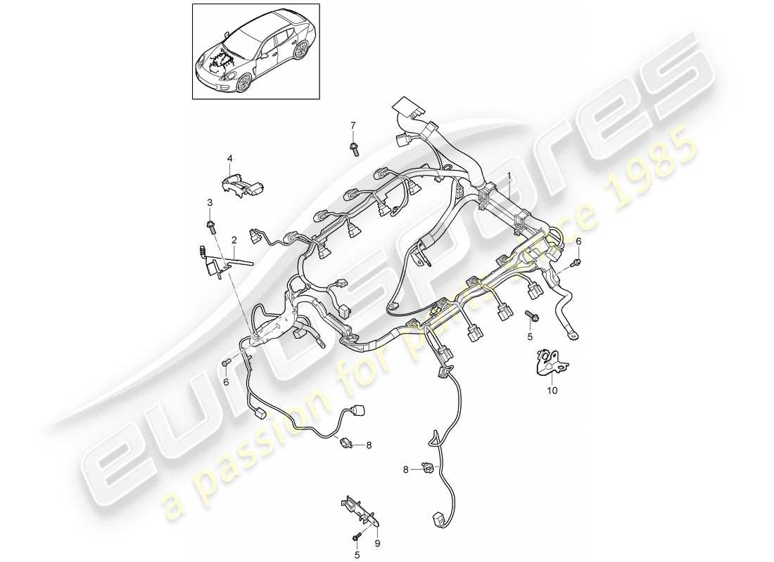 porsche 2011 (panamera 970) wiring harnesses part diagram