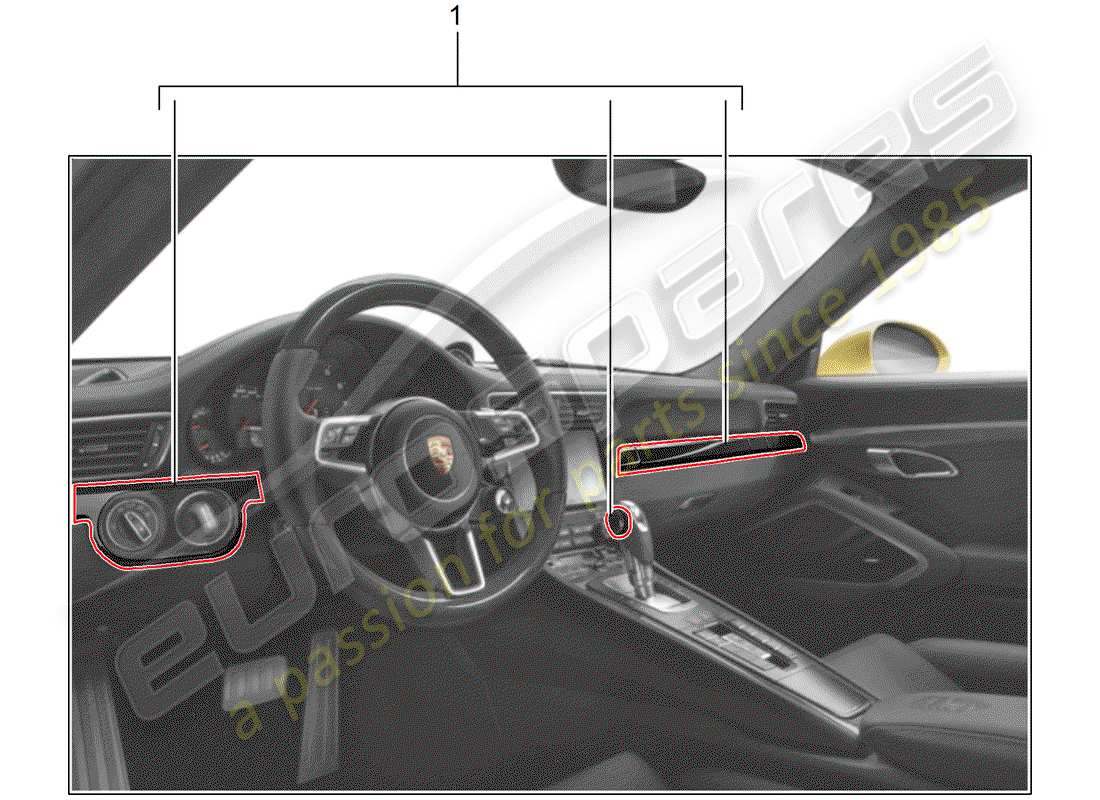 porsche 2012 (tequipment 98x/99x) installation kit part diagram
