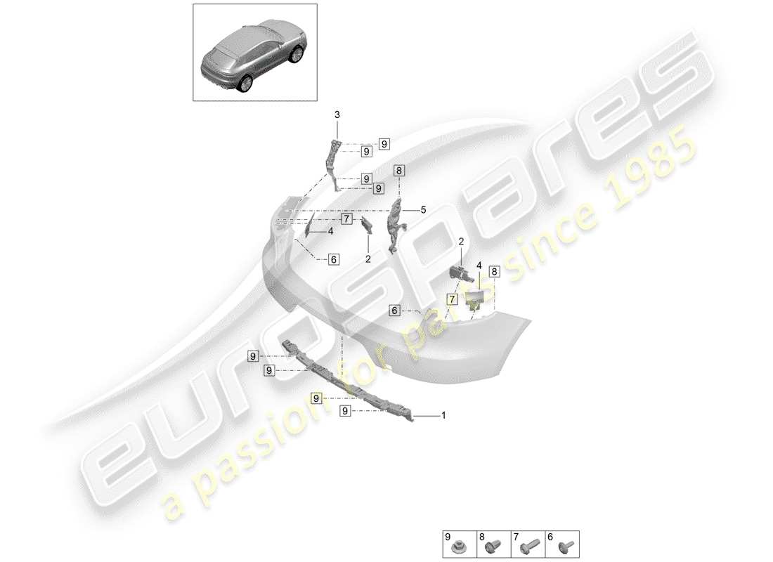 porsche 2019 (macan) fasteners part diagram