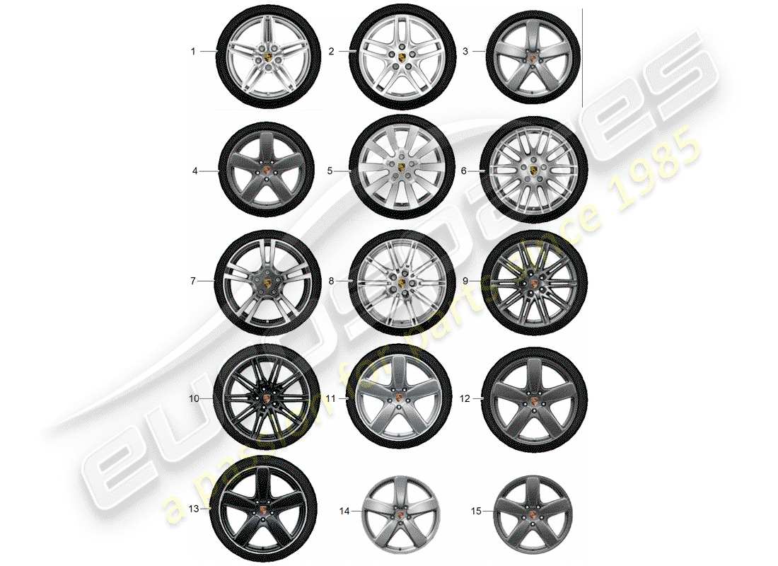 porsche tequipment cayenne (2012) gear set part diagram