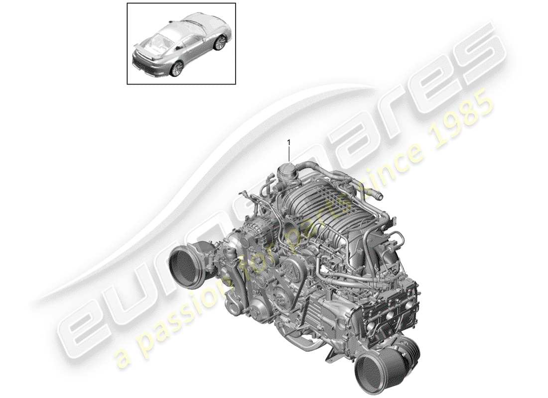 porsche 991r/gt3/rs (2018) replacement engine part diagram