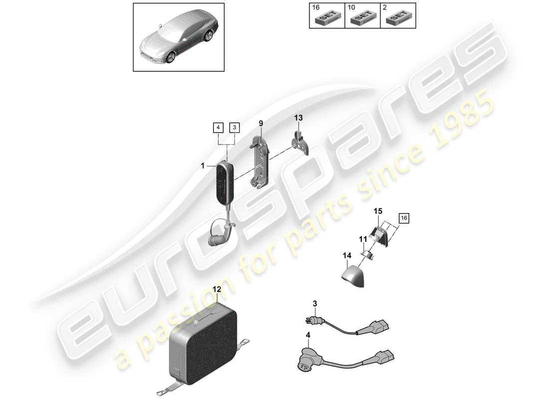 porsche 2019 (panamera 971-1) charging cable part diagram