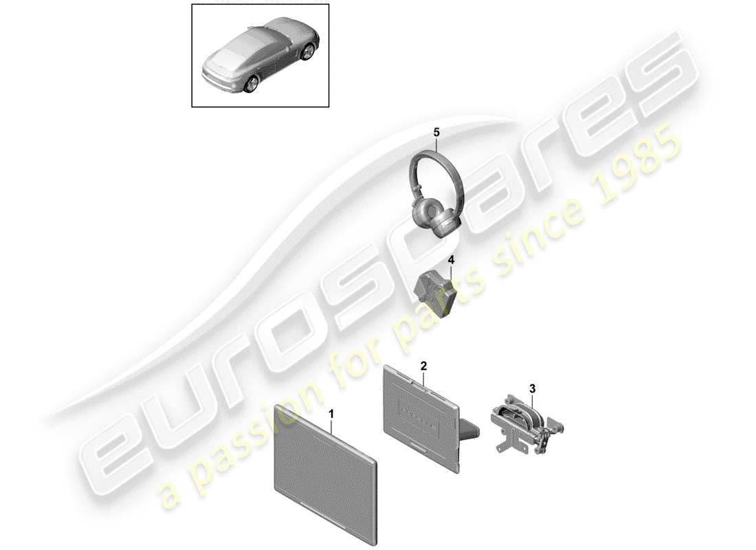 porsche 2019 (panamera 971-1) rear seat entertainment system part diagram