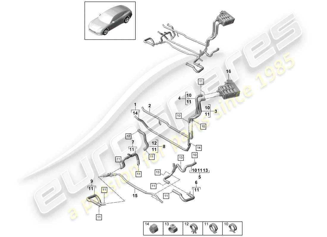 porsche 2020 (panamera 971-1) heater part diagram