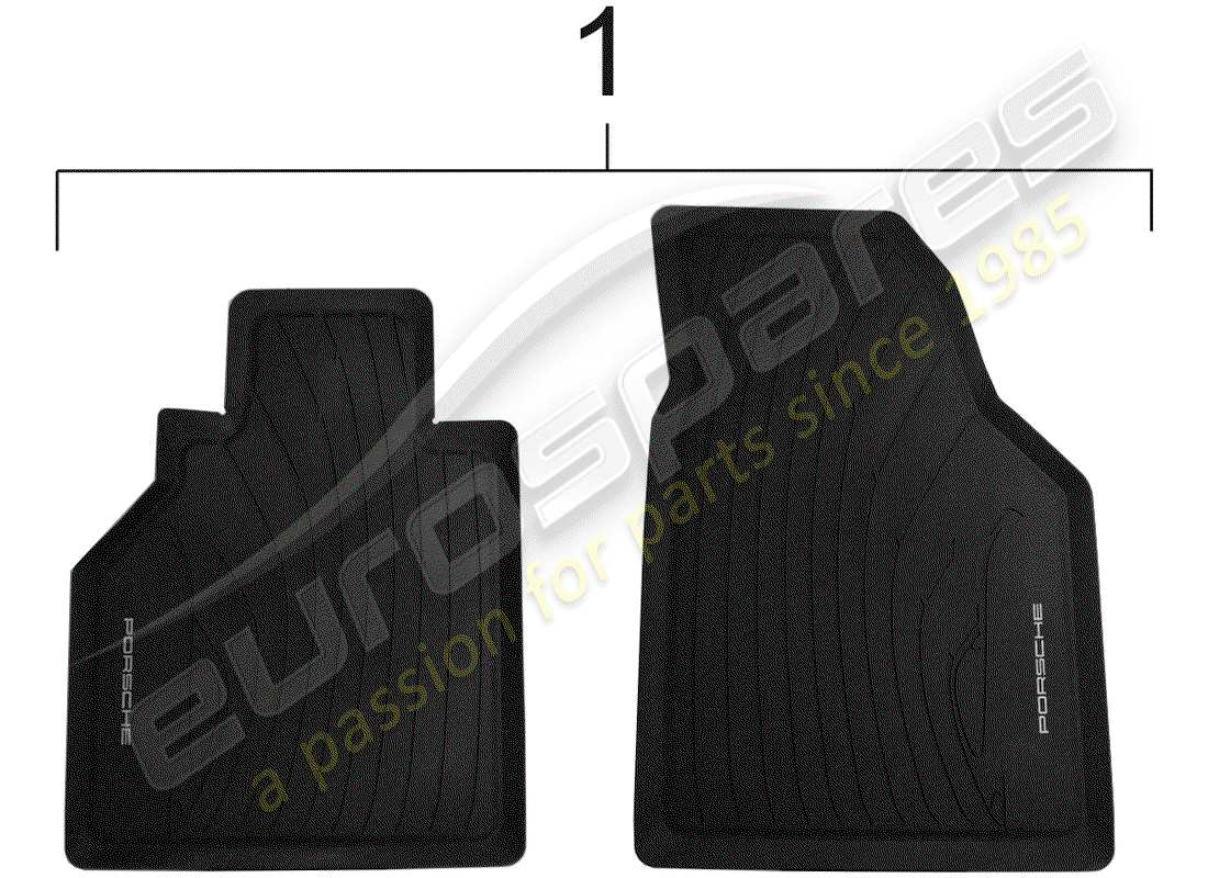 porsche boxster 986 (1999) floor mat - luggage compartment liner part diagram