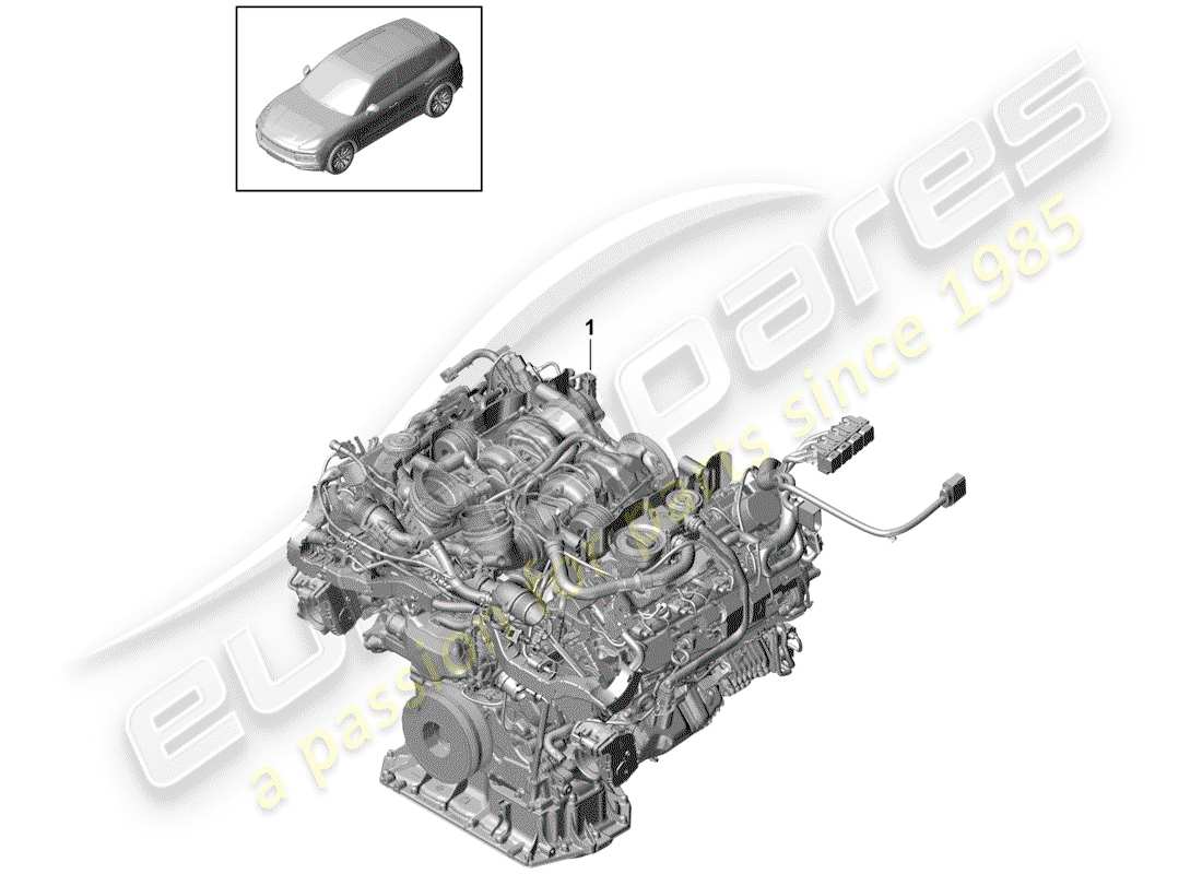porsche 2020 (cayenne e3 9ya/9yb) replacement engine part diagram