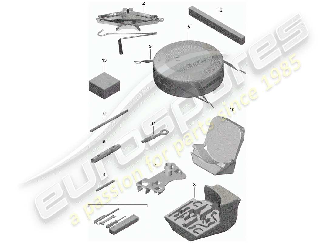 porsche 2014 (981 cayman) tool part diagram