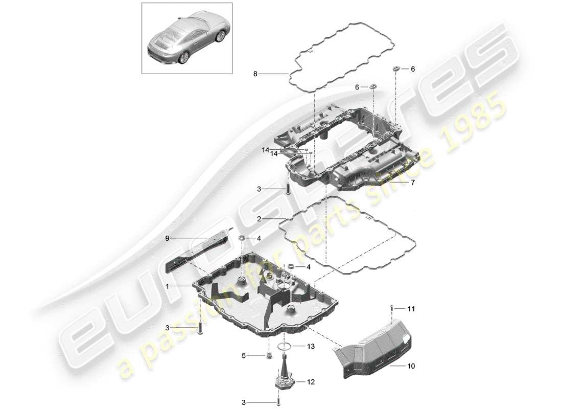 porsche 2019 (991-2) oil pan part diagram