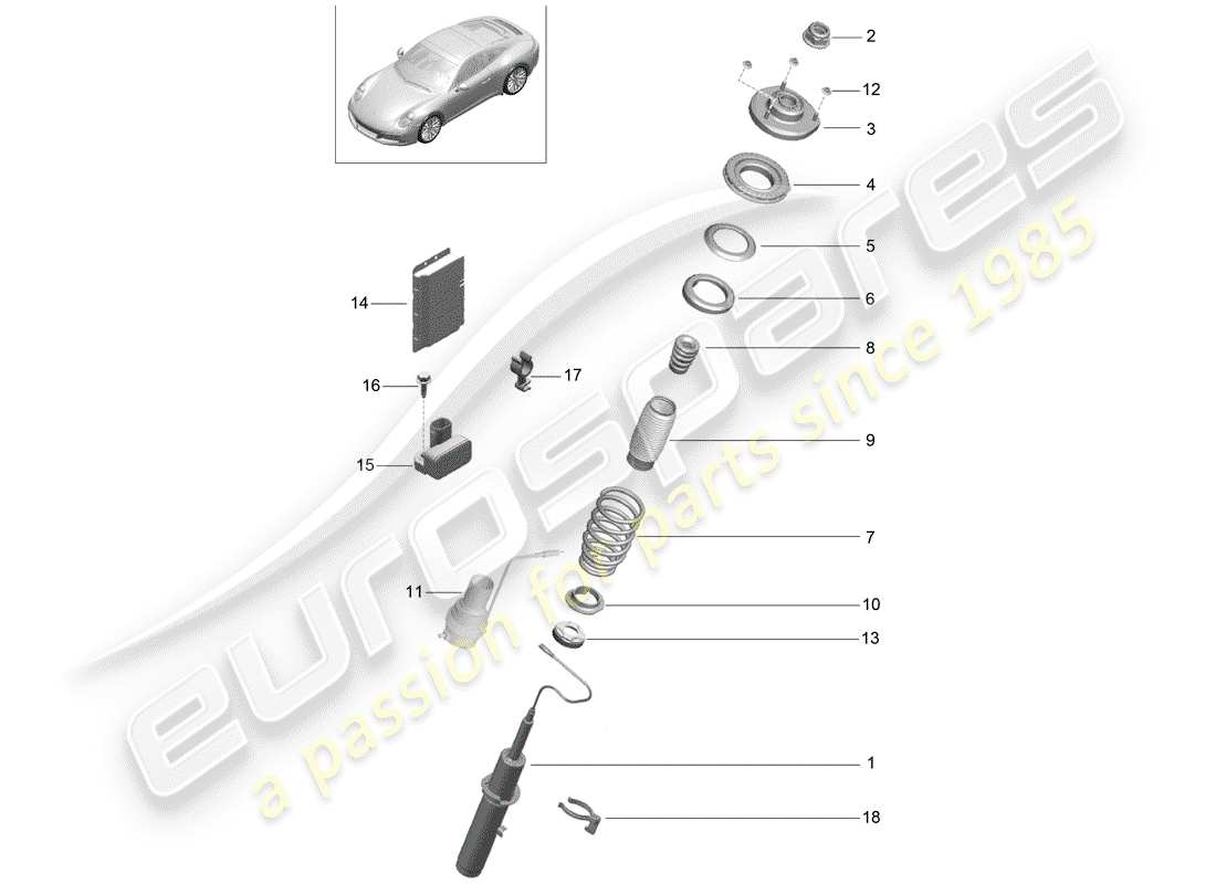 porsche 2019 (991-2) suspension part diagram