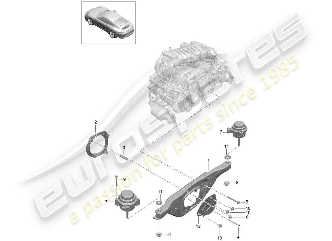 porsche 2017 (991-2) engine lifting tackle part diagram