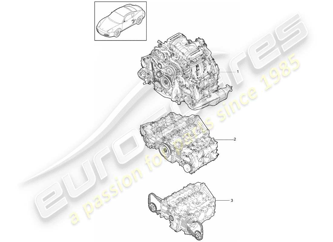 porsche 2012 (987 cayman) replacement engine part diagram