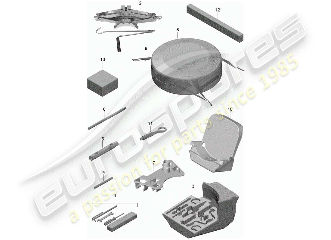 porsche cayman gt4 (2016) tool parts diagram