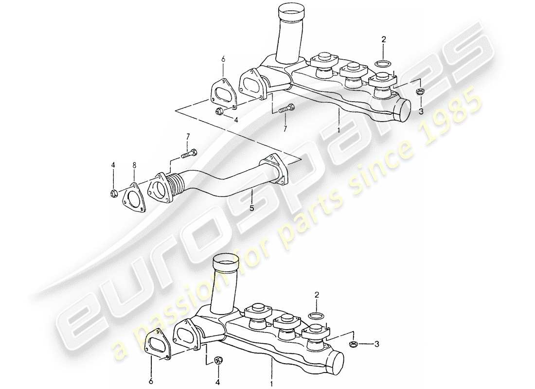 porsche 1990 (964) heater core part diagram