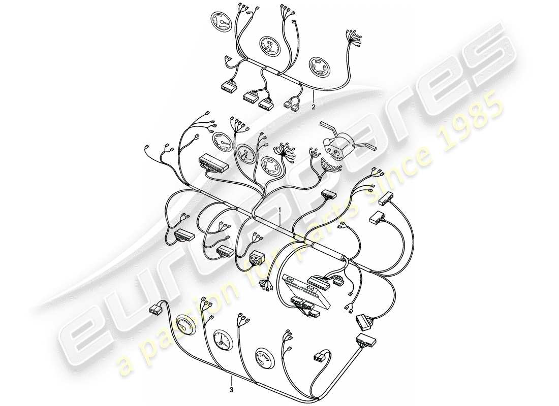 porsche 1977 (924) wiring harnesses part diagram