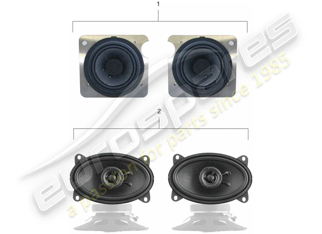 porsche 2007 (accessories) porsche classic - loudspeaker kit - sound system part diagram